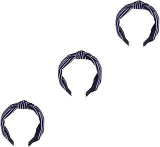 minkissy 3pcs knotted bow headband Turban Headband strip hair hoop top knot turban Cross Knotted Hairbands bandanas for women stripe knot headband knot hairbands Miss Pearlescent lip gloss