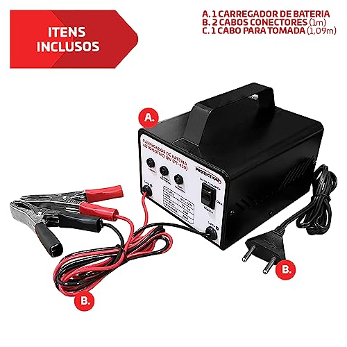 Carregador De Bateria Automotivo Até 300a 12v Bivolt Protection Pt-450