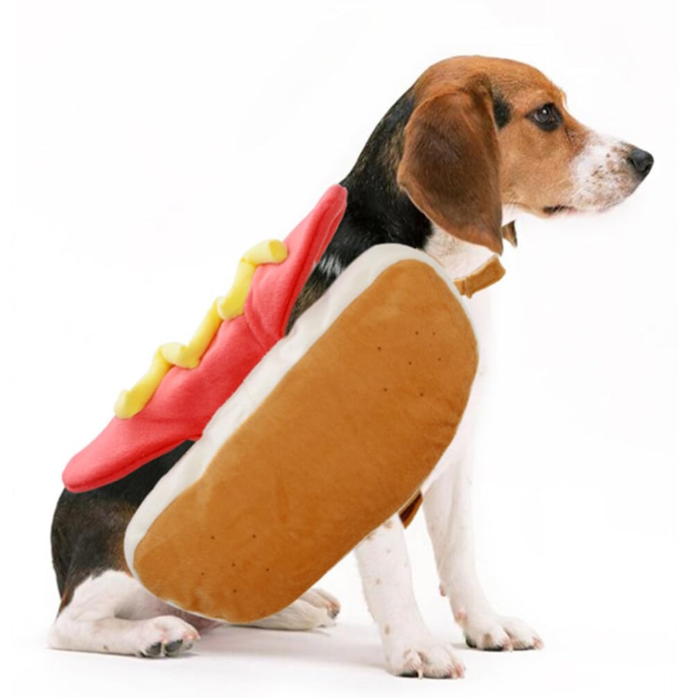 Costume divertente per cani da hot dog, abbigliamento peloso per animali domestici, cosplay, costume divertente per hamburger, per cani di piccola e grande taglia, per cuccioli di taglia piccola e