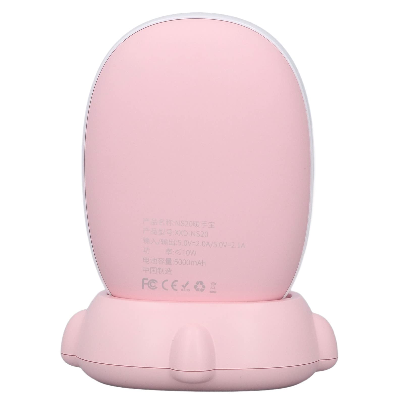 Scaldamani ricaricabile Piccolo scaldamani portatile bifacciale con ricarica USB per il viaggio a casa (Rosa)