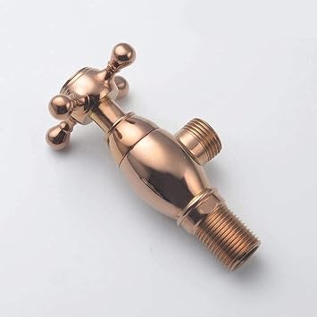 -Taps,Faucets,Hot Cold European Style Angle Platingall Copper Triangle Spiral Brass Main Body Shut-Off 4 Points Water Stop G1/2/Rose Gold