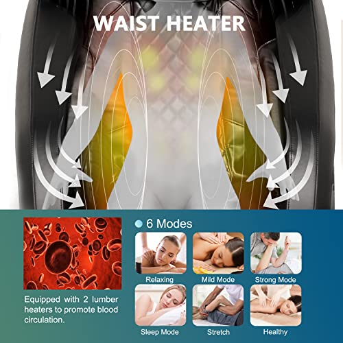Massage Chair,Zero Gravity Sl Track Massage Chairs, Full Body Shiatsu Massage Chair Recliner With Space Saving, Auto Body Detection, Thai Stretching, Bluetooth Speaker, Heat, Foot Roller (Black-L2) #TOP5