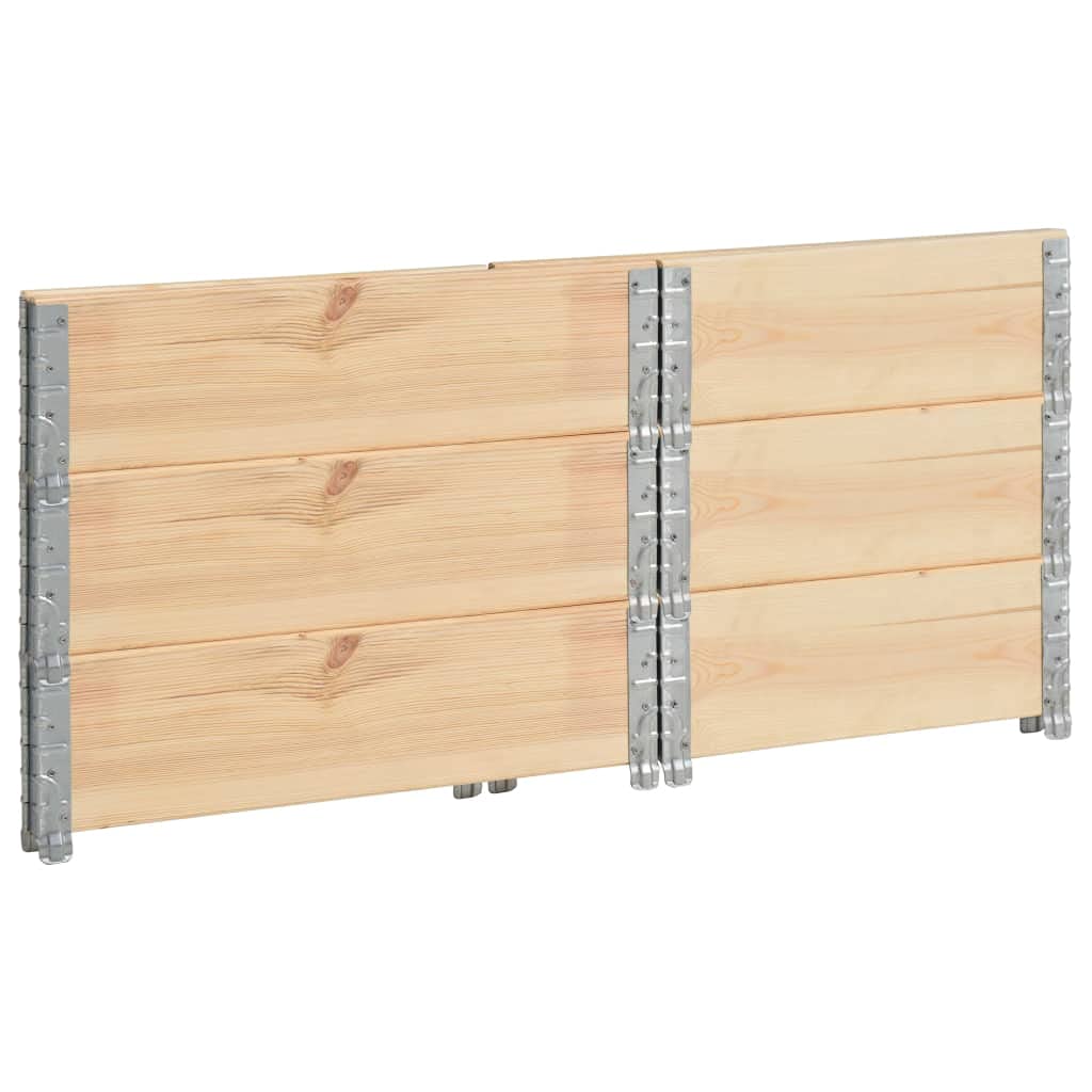 SKM Pallet Collars 3 pcs 60x80 cm Solid Pine Wood (Weight-19KG)