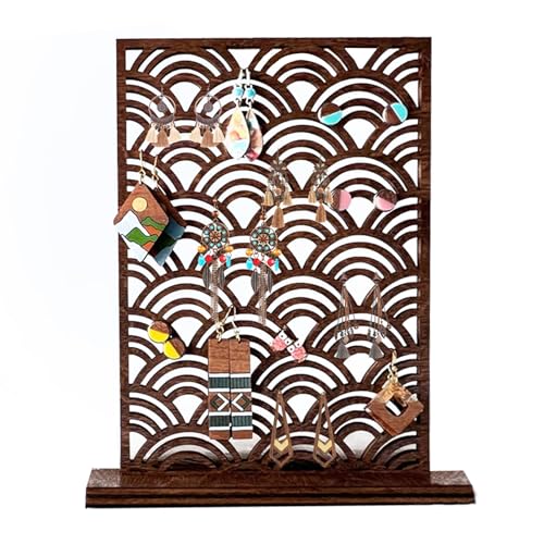 KASESSS Ondulado Organizador Pendientes de Madera, Joyero Pendientes, Organizador Joyas, Organizadors de Pendiente, Expositor Pendiente con Base de 100 Agujeros para Mujeres Niñas para Tiendas Hogar