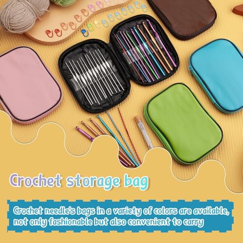 Image of Gemsy Knitting Crochet Hook Needle Set | Hard-Anodized Aluminum Hook for Embroidery | Ultimate Sewing, Craft, Sweater, Woolen Cloth, Yarn, Thread | Needles Kit for Knitting (118 Pcs Crochet)