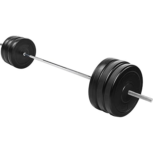 Signature Fitness Vinyl Standard 1-Inch Plate Weight Plate for Strength Training and Weightlifting, Multiple Sizes