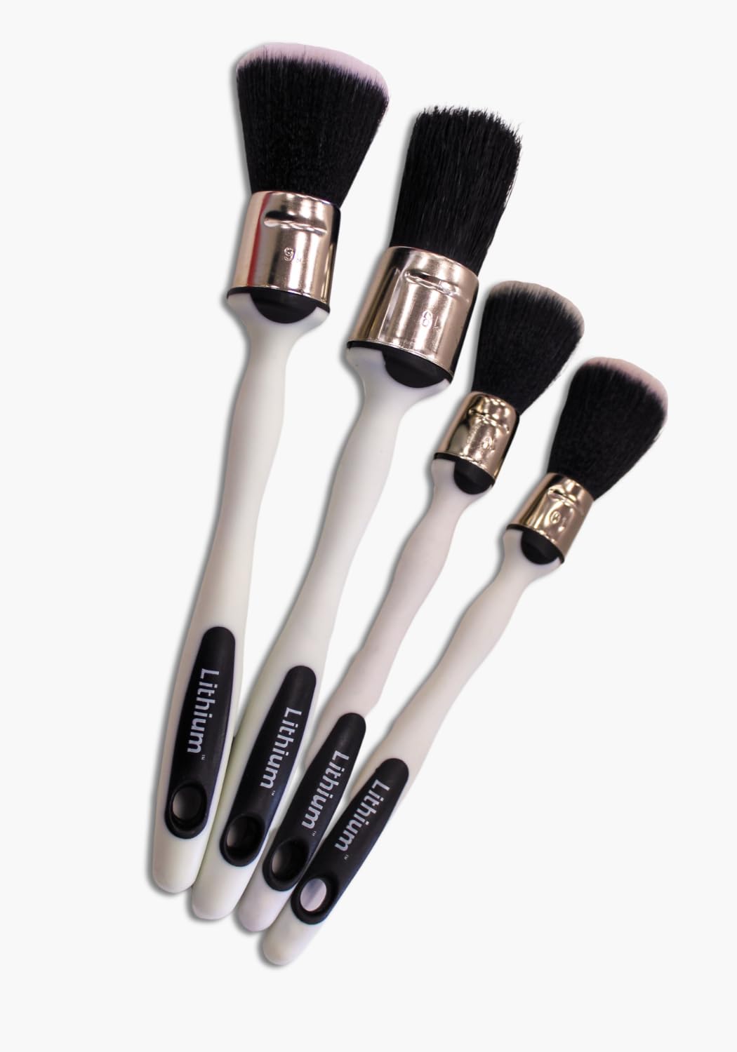 Lithium Detailing Brushes The Most Ergonomic NO Slip Brushes ON The Planet. Both Synthetic and Natural Detail Brushes. Featuring NO Slip Handle. Durable Molded Foam.