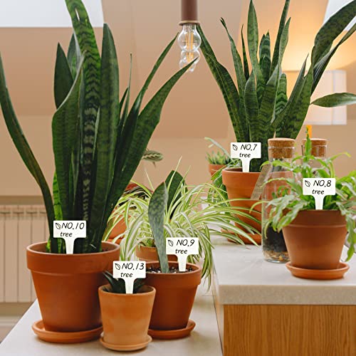 Amorning 100Pcs T-Type Plant Tags，Waterproof Thick Plastic Plant Makers，6 X10Cm Nursery Garden Labels(White) #TOP4