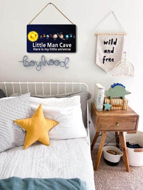 Miniatura 5 de Letrero de cueva de hombre pequeño, sistema solar, astronomía, planeta, galaxia, decoración de pared, para niños, adolescentes, niños, dormitorio,
