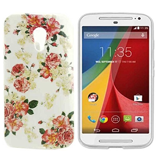 Sannysis TPU Silicone Case For Motorola Moto G2 2nd Gen (Rose)