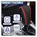 DUSCOKE Leather Car Gear Shift Knob Cover, Anti-Slip Breathable Car Shifter Lever Cover, Automatic Shift Knob Handle Protector, Universal Auto Interior Decorative Accessory for Sedan, SUV (Black/Red)