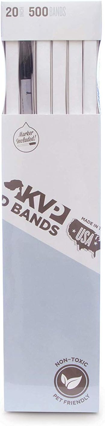 KVP Pet 500 Count ID Bands, 20", White
