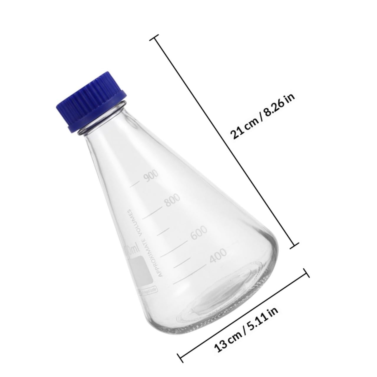 PRETYZOOM 2pezzi Bottiglie Coniche di Vetro da 1000ml per Applicazioni Scientifiche, Misurazione Accurata e Supporto Stabile per Studenti e Chimica