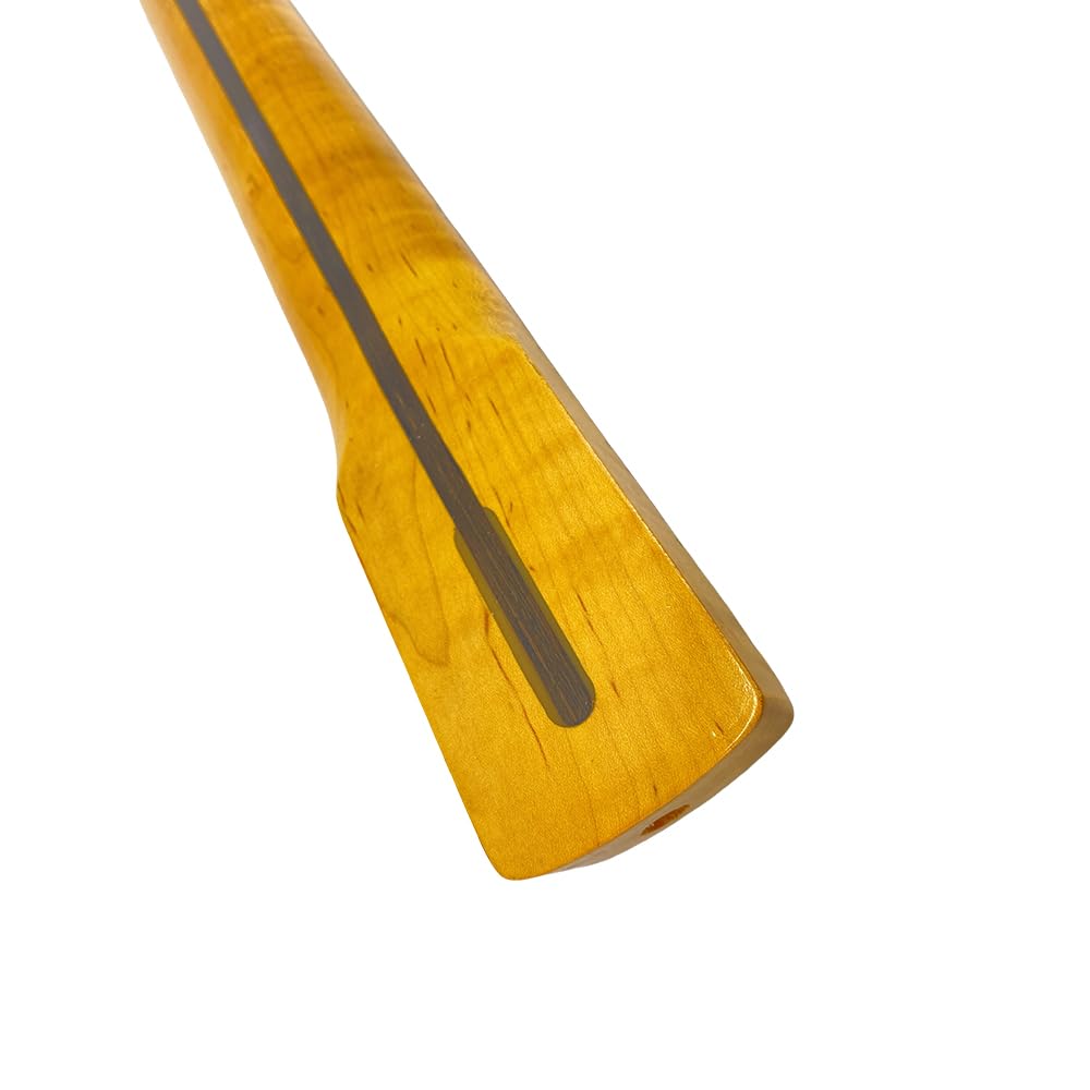 Gryf gitary elektrycznej Tiger Striped 21 Fret 25,5 cala Flame Maple Żółta farba do budowy gitary