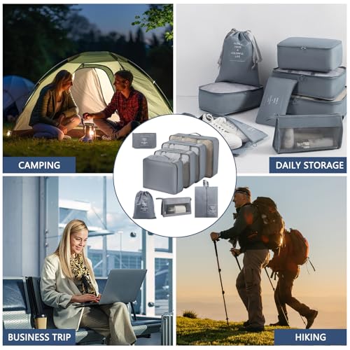 Organiseurs de bagages 8 pièces – Sacs et compartiments de rangement pour vêtements de voyage imperméables – vue 6