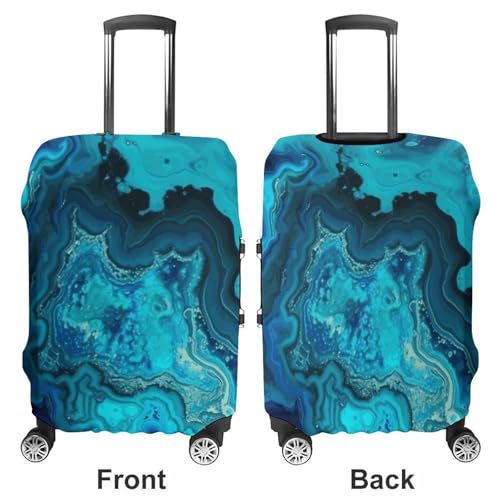 Carry on Luggage Cover Aqua Blue Turquoise Suitcase Covers for Luggages Tsa Approved Travel Luggage Sleeve Protector Elastic Suitcase Protector Anti-Scratch Washable Fits 19-30 Inch Case -XL3