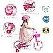 bicystar Girls Bike for Toddlers Ages 2-4 Years, 14 Inch Princess Kids Bike with Training Wheels, Sparkling Frame, Basket, Streamers, Pink Pedal Bicycle, Birthday Gift