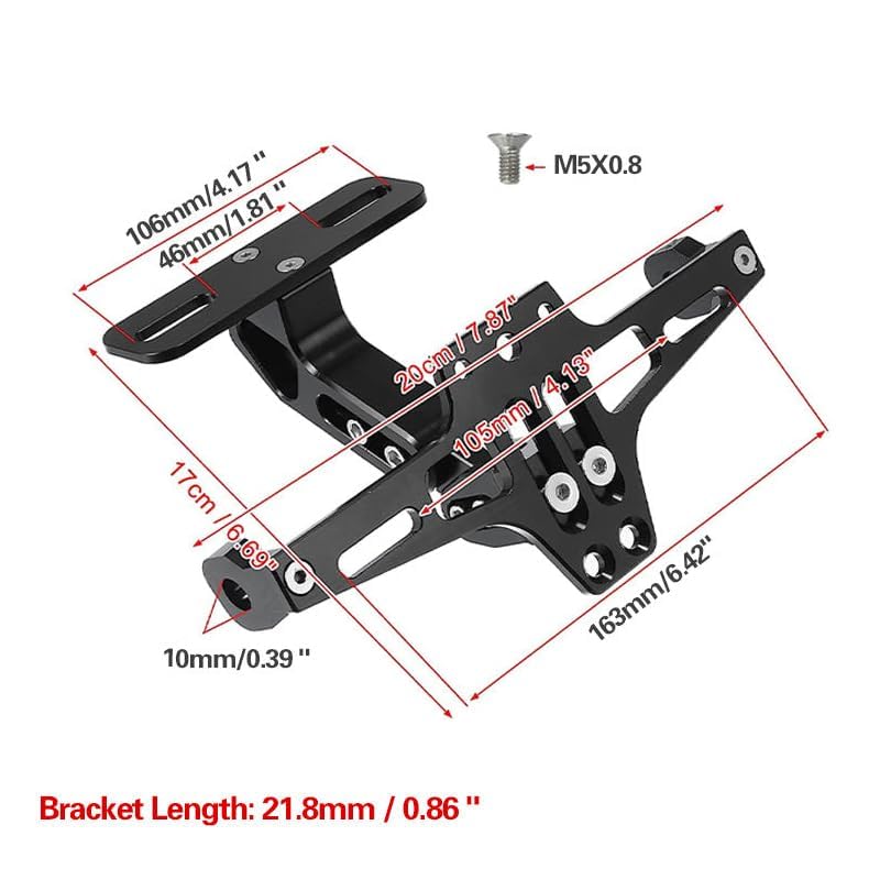 Kentekenplaathouder voor motorfietsen, Voor Aprilia RS 125,motorfiets Fender Eliminator,verstelbare plaathouderframe,plaathouder,H