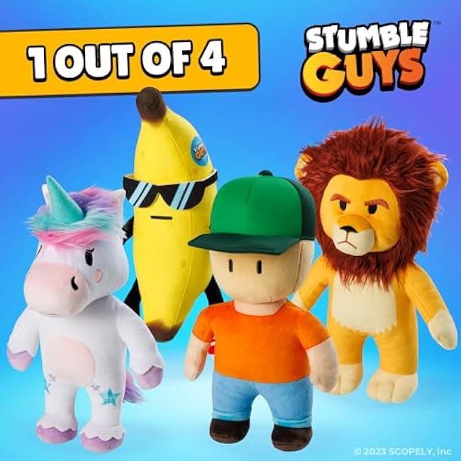 Stumble Guys 12-Inch Huggable Plush Collection - Soft & Cuddly Character Toys, Collect Mr. Stumble, Sprinkles, Banana Guy, & Leonidas, Official Merchandise (Banana Guy)