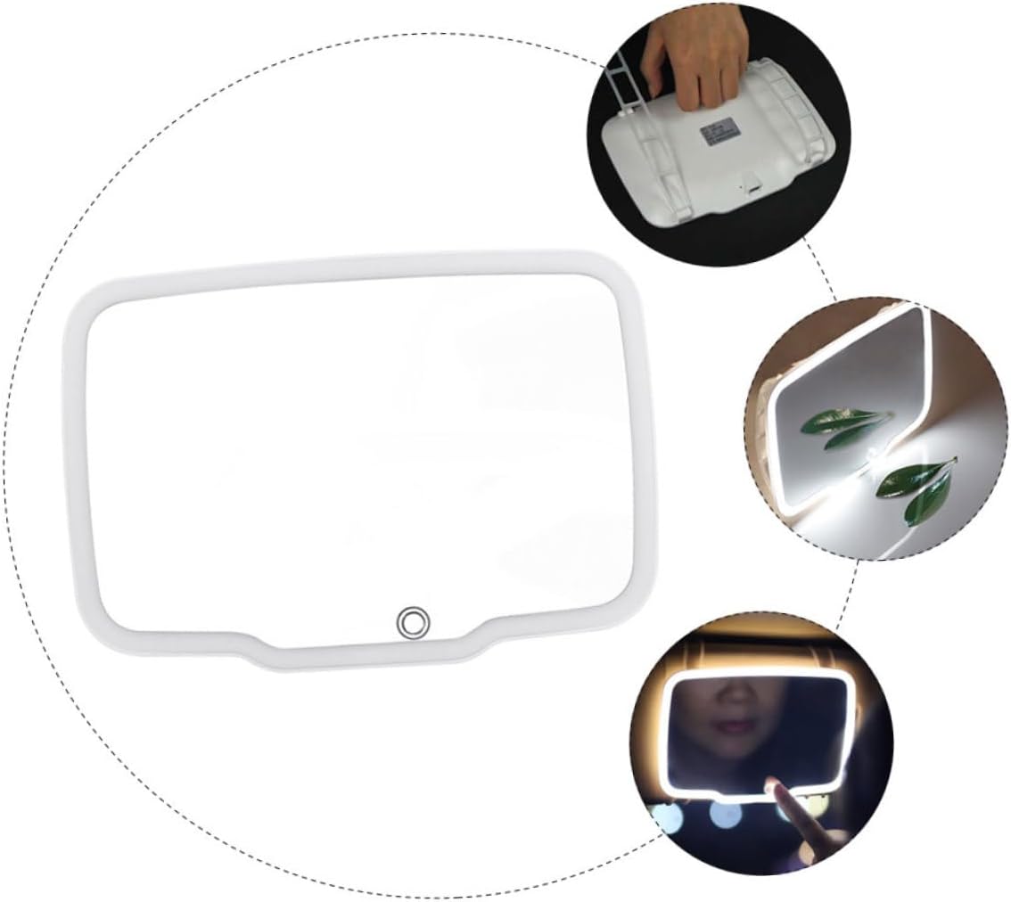 CLISPEED Car Visor Makeup Mirror LED Lights Rechargeable Automobile Vanity Mirror for Women Universal Sun Visor for Makeup Go