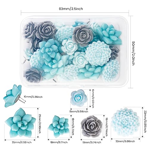 image for Temoyj 24 Pcs Decorative Pushpins,Cork Board Tacks,Bulletin Board Tack