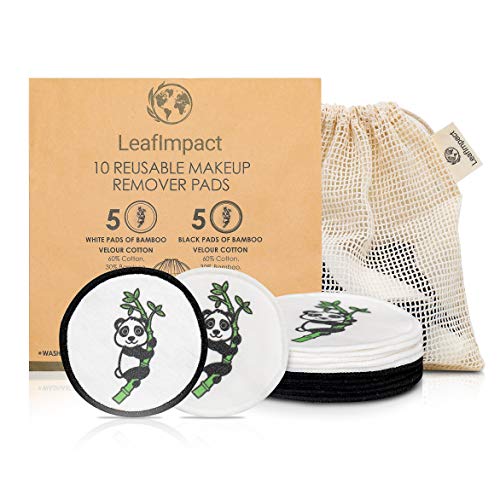 Preisvergleich Produktbild Abschminkpads Waschbar / Wiederverwendbare Wattepads / Abschminktücher Waschbar Bambus / Gesichtsreinigung für alle Hauttypen / Set aus 10 Wattepads Wiederverwendbar mit Wäschenetz