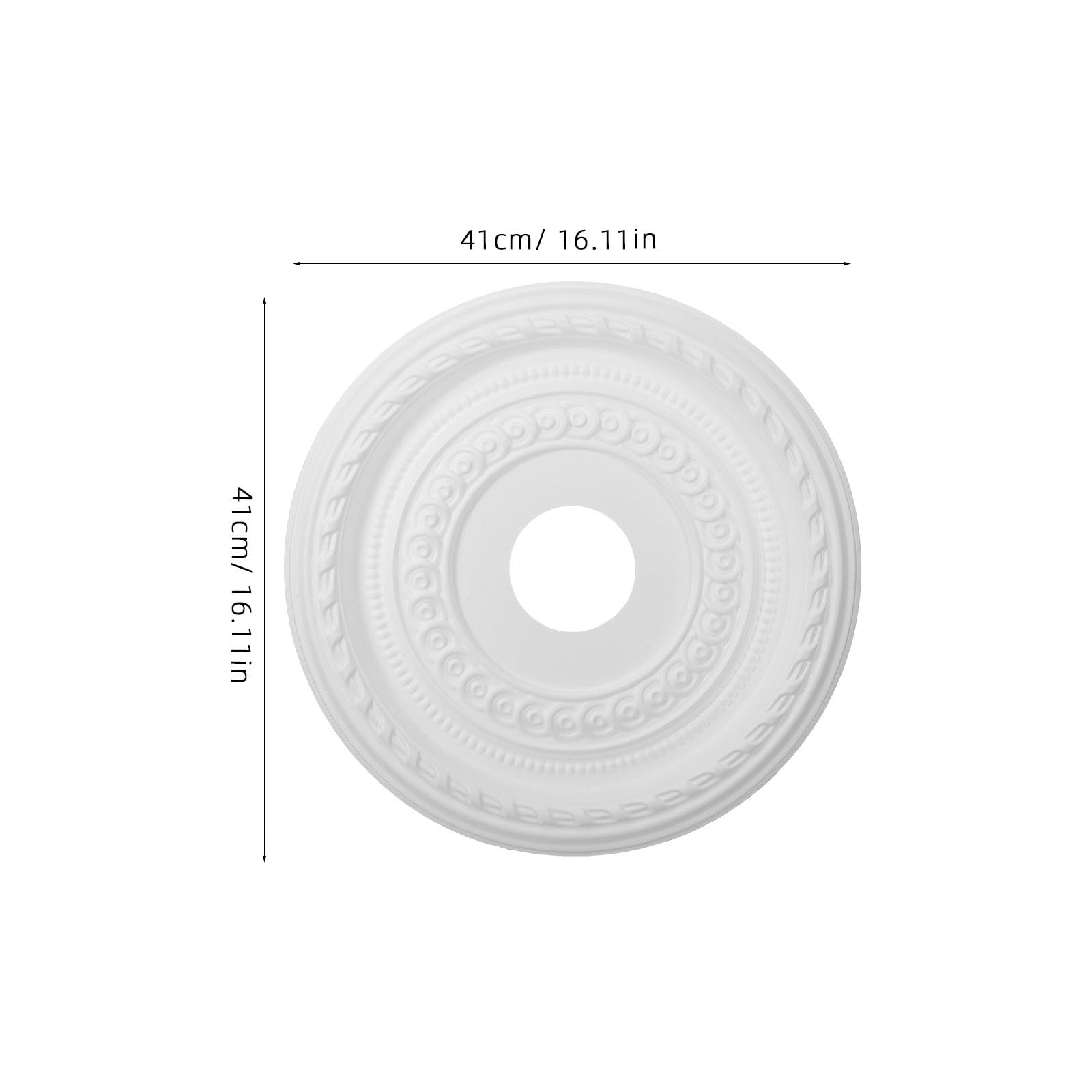 CALLARON Medallón de Techo Redondo de Pu Blanco 41 Cm para Luminaria Colgante, Accesorio de Iluminación Resistente y Compatible, Adecuado para Decoración de Hogar y Renovación de Lámparas