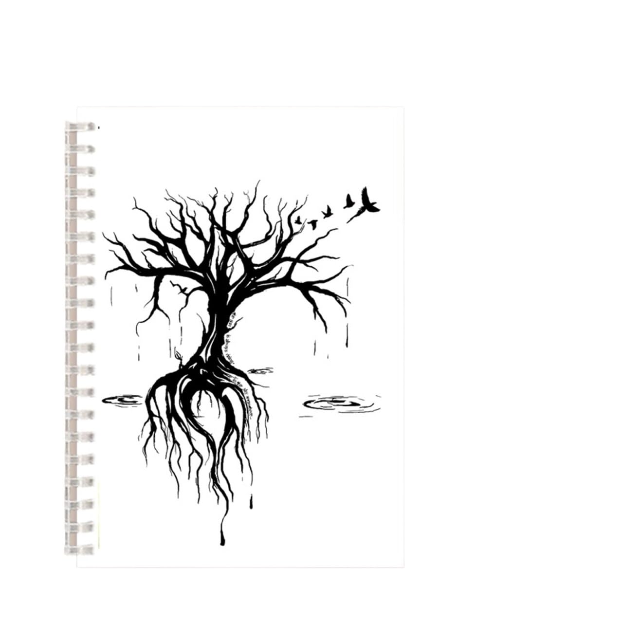 Inspirierendes Notizbuch 3 stücke Baum Des Lebens Spirale Notebook Glaube Glaube Hinweis Buch Inspirierende Super Anlage Milchprodukte Journal Schwarz Weiß Kunst Abdeckung Blank Linie(Color-3)