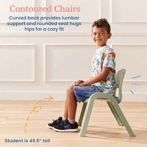 Image of ECR4Kids SitRight Chair, Classroom Seating, Sage, 4-Pack