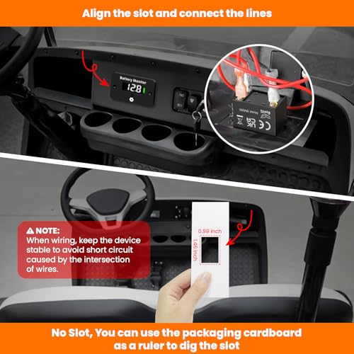 Image of BM280 Battery Meter with Voltage & Level Display, Supports 12V 24V 36V 48V 60V 72V Lead-Acid & Lithium Battery, Monitor Gauge for Golf Cart EZGO Club Car and Most Vehicles