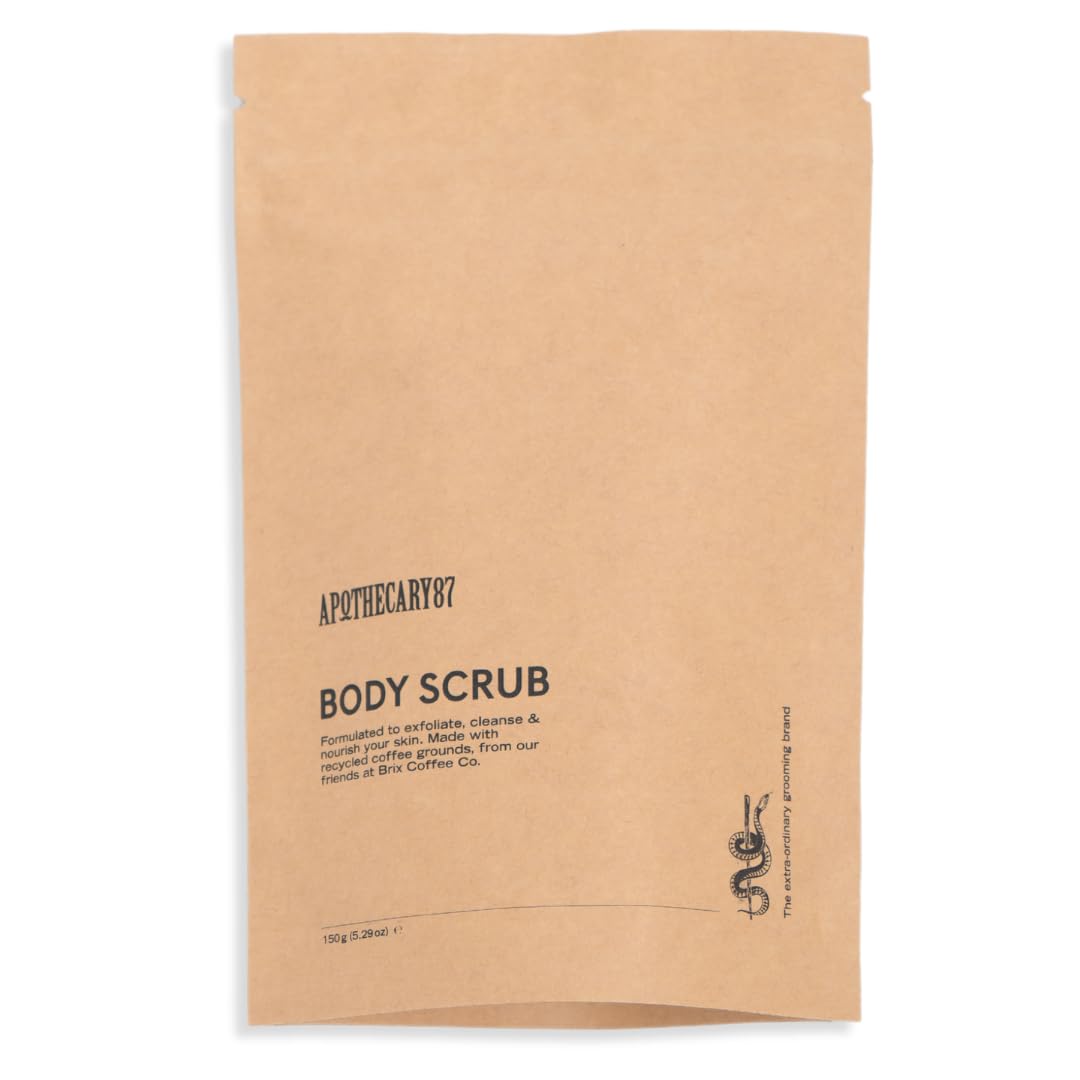 Apothecary 87Body Scrub | Premium Formulation With Coffee Grounds, Dead Sea Salt & Coconut Flower Sugar | Exfoliating Body & Face Scrub | 150g
