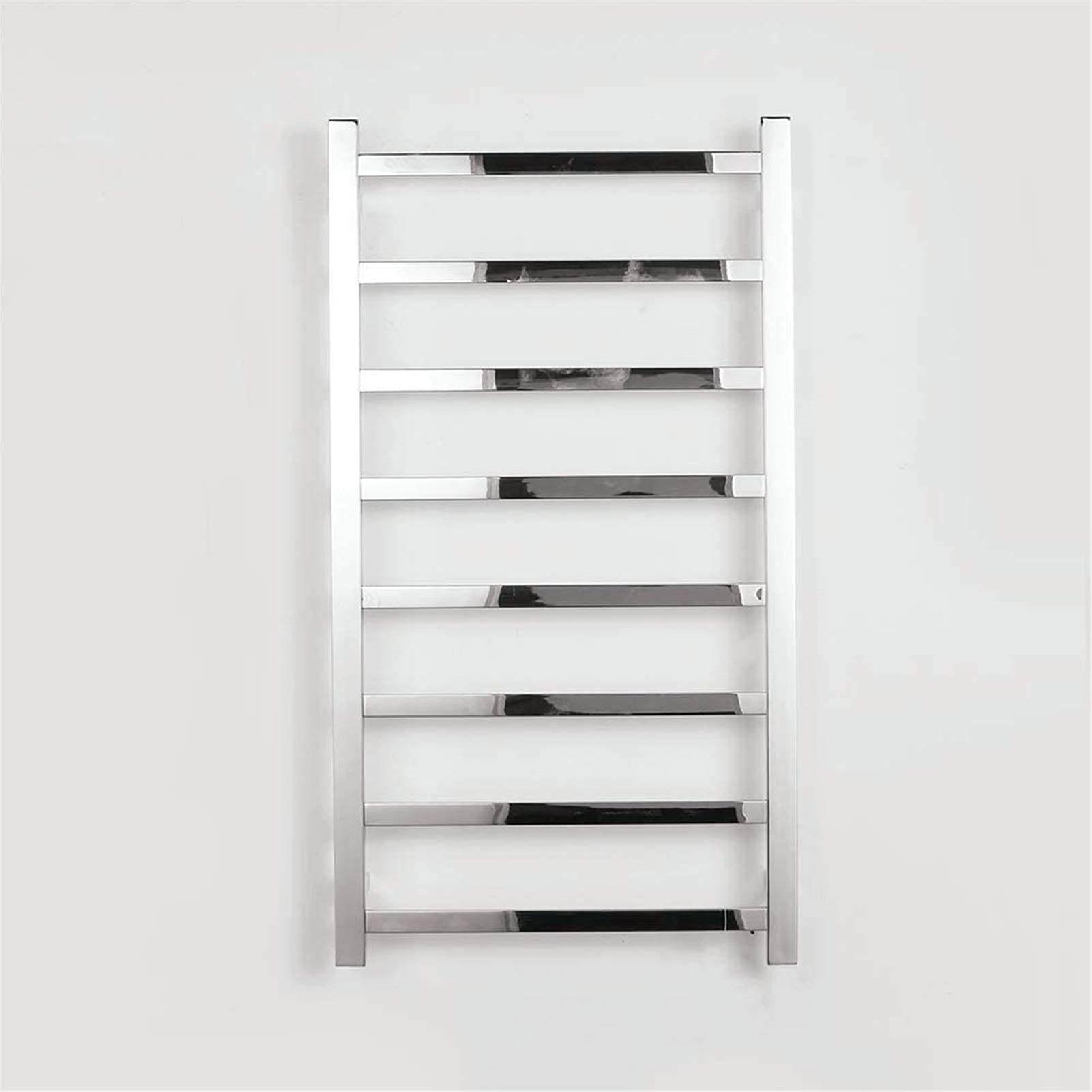 Calentador de Toallas, toallero eléctrico Plano y Recto, Calentador de Toallas de Acero Inoxidable, tendedero de baño con radiador de Pared, 1100 × 600 mm, 80 W, secador de to