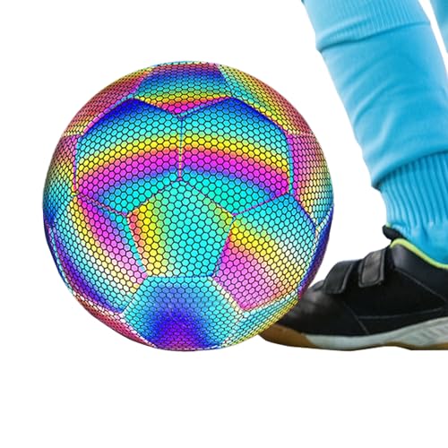 Balón de fútbol luminoso, fútbol reflectante,Balón de fútbol para todo tipo de clima al aire libre - Fútbol que , pelotas de fútbol reflectantes y luminosas, experimenta la