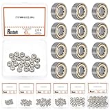 Rustark 20Pcs 623ZZ High Carbon Steel Ball Bearing Deep Groove Ball Bearing Double Shielded Bearings Small Bearings for Furniture Wheels Skateboards Scooters