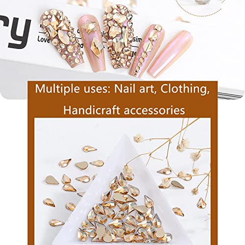 Belicey Champagne Gold Crystal Rhinestones For Nails Sets 2120Pcs Nail Art Rhinestone Multi Shapes Flatback Gems Stone For Nail Design Diy Makeup Jewelry Crafts Accessories #TOP6
