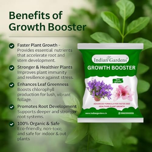 Image of Indian Gardens - Growth booster | Leaf growth enhancer | Organic growth booster | Vegetable growth fertilizer | Tree growth enhancer | Stronger roots fertilizer (400 Grams)