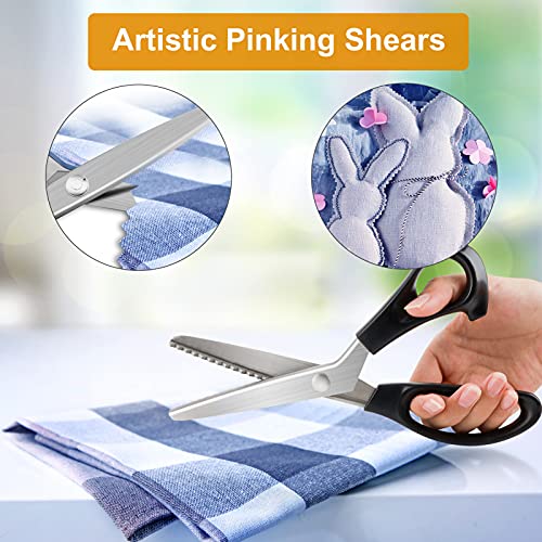 Sebider Pinking Shears Sewing Scissors Fabric Cutting Set 116Pcs Sewing Kits Supplies Accessories Of Tailor Scissors Dressmaker Clips Sewing Pins Fabric Fusing Tape With Storage Case #TOP1