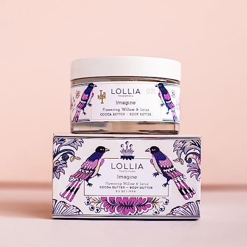 Lollia Imagine Body Butter, 5.5 Oz. - Flowering Willow & Lotus Fragrance - Shea Butter & Cocoa Butter, Body Lotion For Women, Hydrating & Smooth Body Moisturizer #TOP1