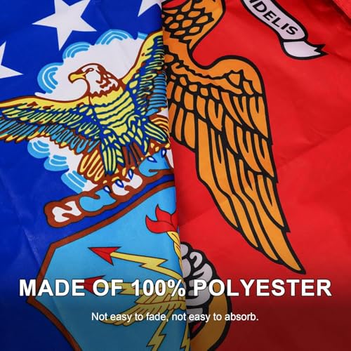 Double Sided 3ply Military Flag 6 Branches Space Force, Army, Air Force, Navy, Coast Guard, Marines Nylon Banner (3 * 5 FT) by Fervaneda - Image 6