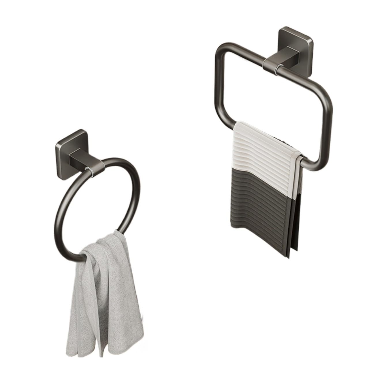 Toalleros De BañO Toallero sin perforar, toallero de baño, paño de Cocina, Inodoro, montado en la Pared(Square Grey)