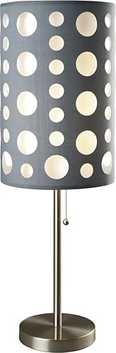 Seneca - Lámpara de mesa retro, 30 pulgadas, color gris