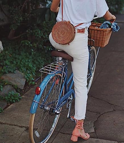 AOLIDA Rattan Bag Handwoven Round Bag Natural Chic Crossbody Handbag Circle Boho Bag for Holiday Dating Beach4