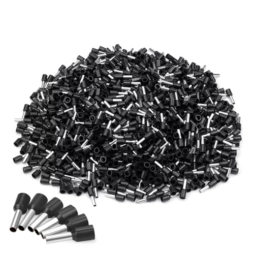 Embouts de fil hexagonaux isolés contre les faux contacts, lot AWG 16 en PVC noir