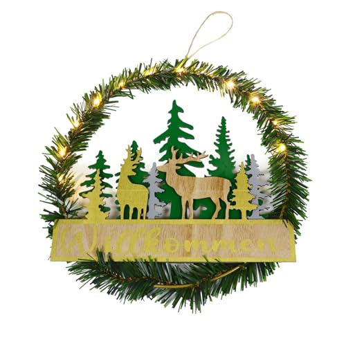 Weihnachtsdeko Türkranz, Ø 29 cm Weihnachtskranz, Künstliche...