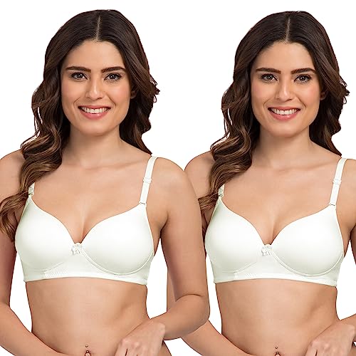 Image of Tweens - Heavily Padded Semi Push-Up Bra - Polyamide Fabric - 3 /4th Coverage, Wireless, Multiway Straps, Seamless - Everyday T-Shirt Bra