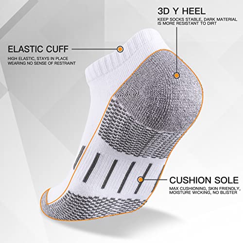 Heatuff Mens Athletic Ankle Socks Moisture Wicking Cushion Running Low Cut Sock 6 Pack3