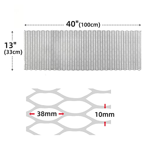 Image of AggAuto Universal 40 inchx13 inch Car Grill Mesh - Aluminum Alloy Automotive Grille Insert Bumper Honeycomb Hole 10x38mm, One of the Most Multifunctional Shape Grids Orange