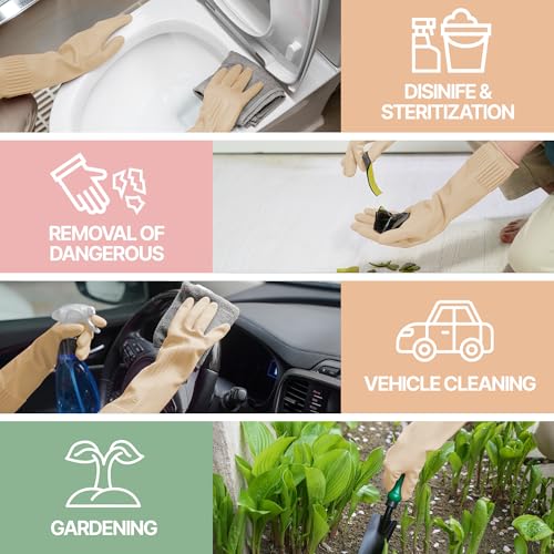 DABOGOSA Mamison 2 Pairs Reusable Waterproof Household Dishwashing Cleaning Rubber Gloves, Non-Slip Kitchen Glove - Image 6