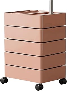 Rotating Storage Bedside Table, 360° Movable Rotating Storage Coffee Tables for Living Rooms Sofa Side Bedside Rack with 5 Drawers, for Living Room Bedroom Office Balcony Fashion C Anniversary