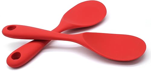 Vonty Cuchara de silicona antiadherente resistente al calor de 8.8 pulgadas, color negro